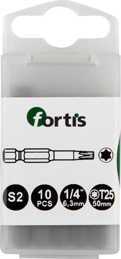 Bit zähhart 1/4" DIN3126 E6,3 T25x50mm 10er Pack FORTIS