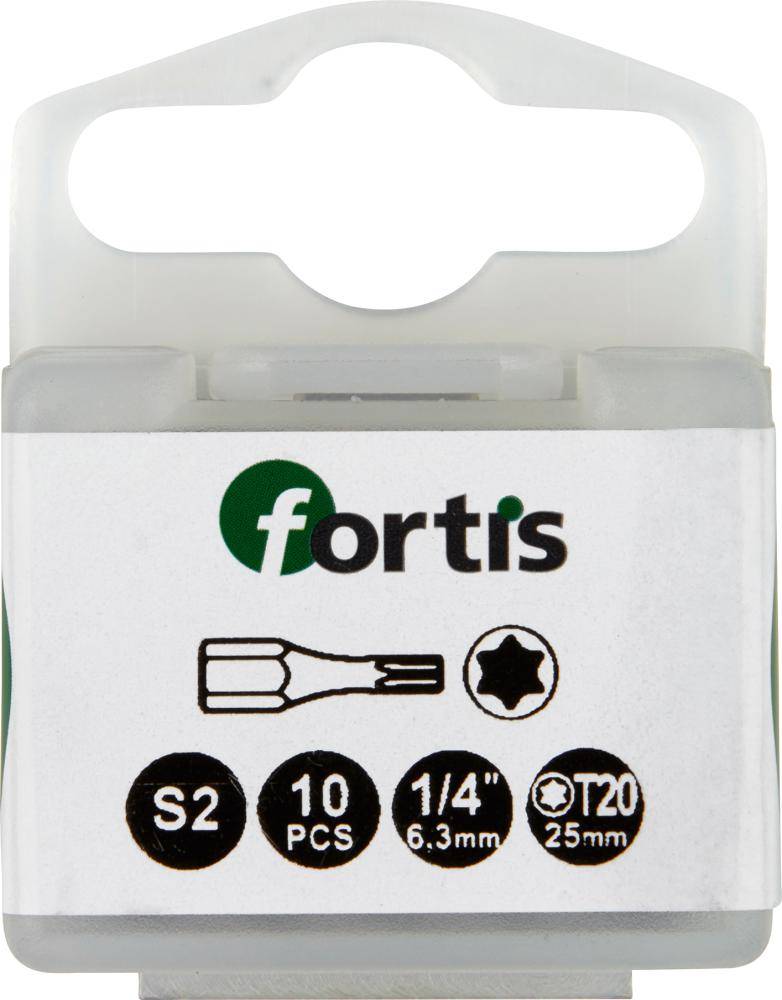 Bit Torsion 1/4" DIN3126 C6,3 T20x25mm 10er Pack FORTIS