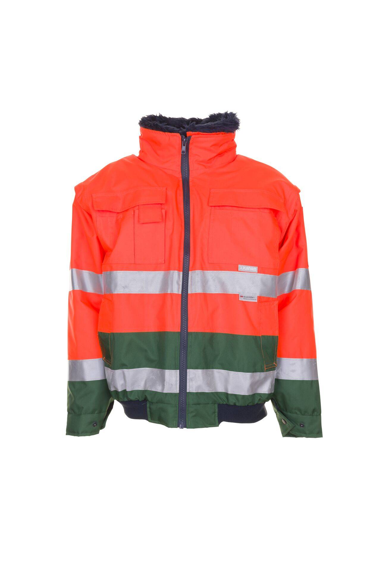 PLANAM Comfortjacke orange/grün Warnschutz Gr. XXXL