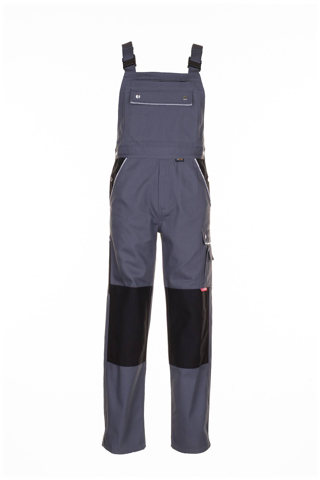 Planam Canvas 320 Latzhose grau/schwarz 24 2133024