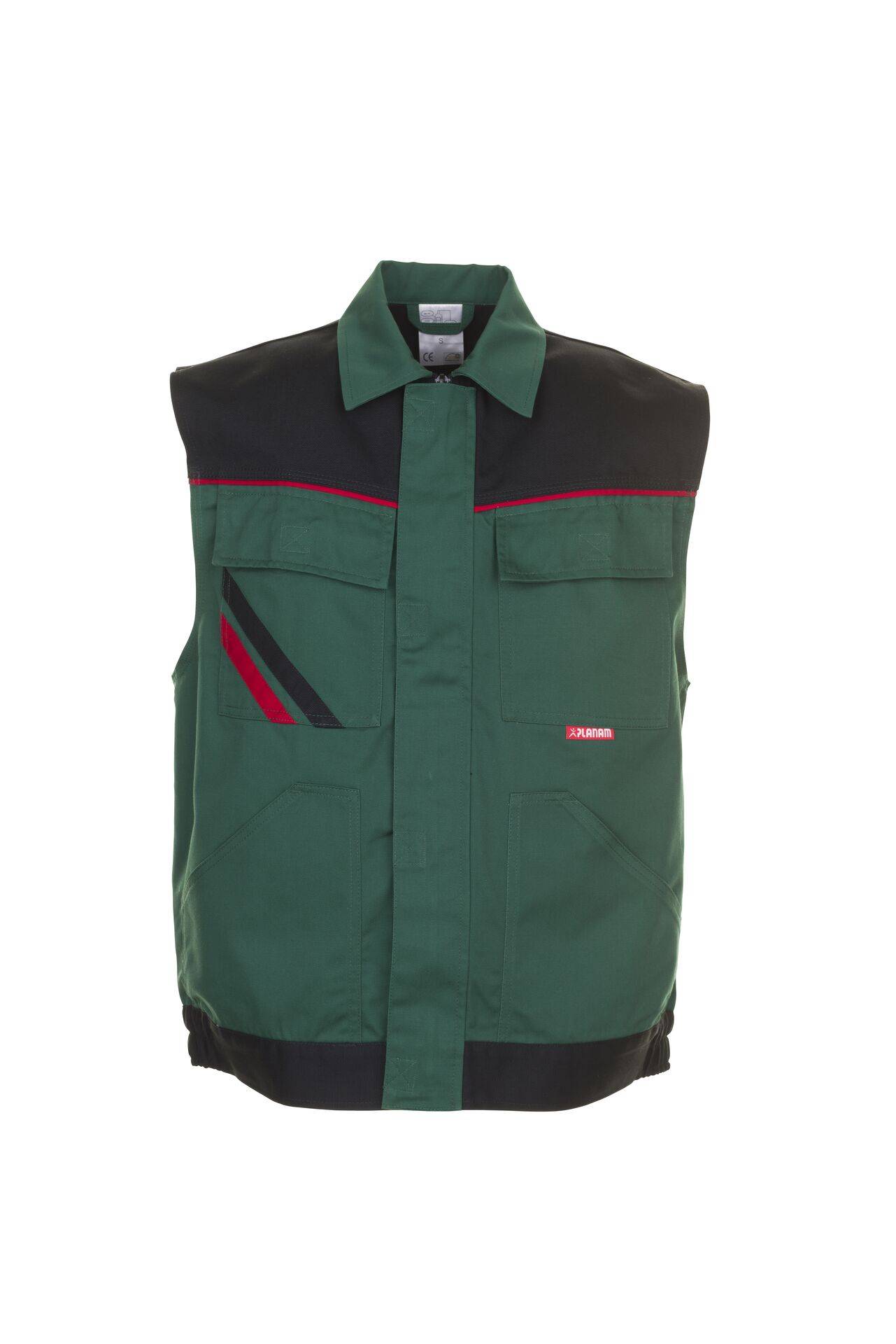 PLANAM Weste grün/schwarz/rot Highline Gr. XXXL