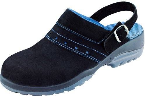 ESD Clogs GX 390 black, SB, Nubukleder, Damen, schwarz/royal blau, Größe 35