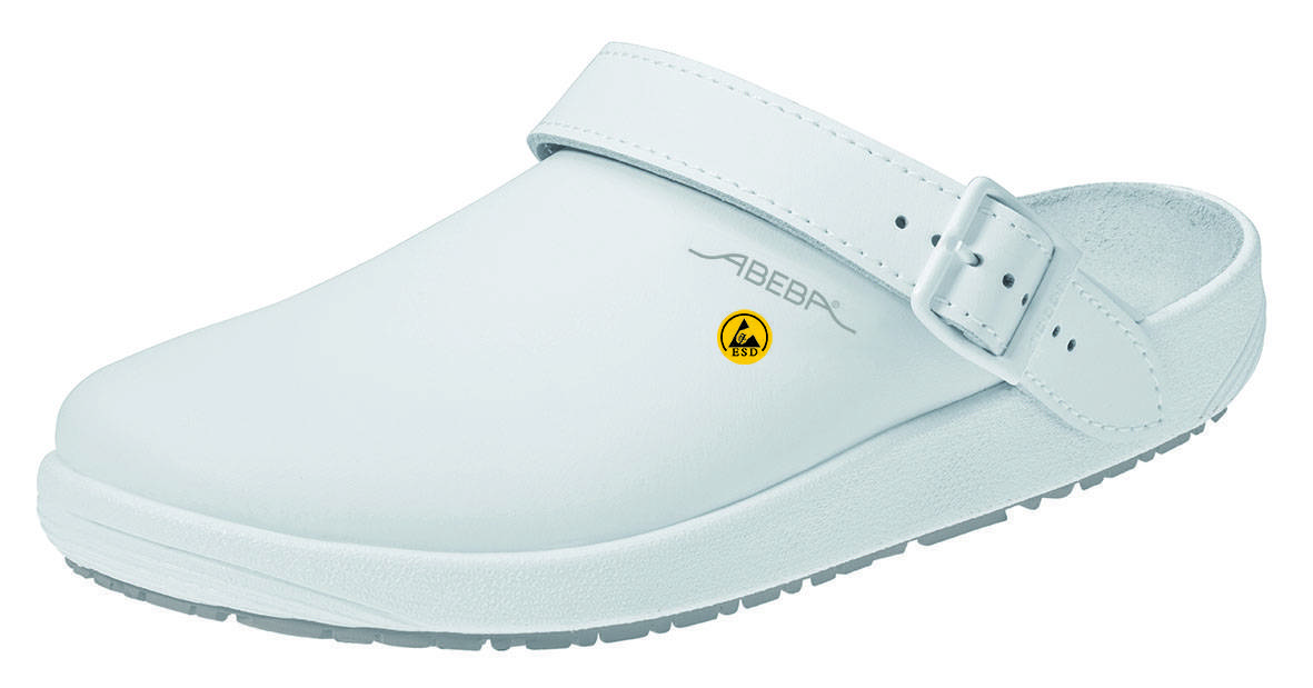 Abeba ESD-Berufsschuhe rubber Clog weiß Gr. 38