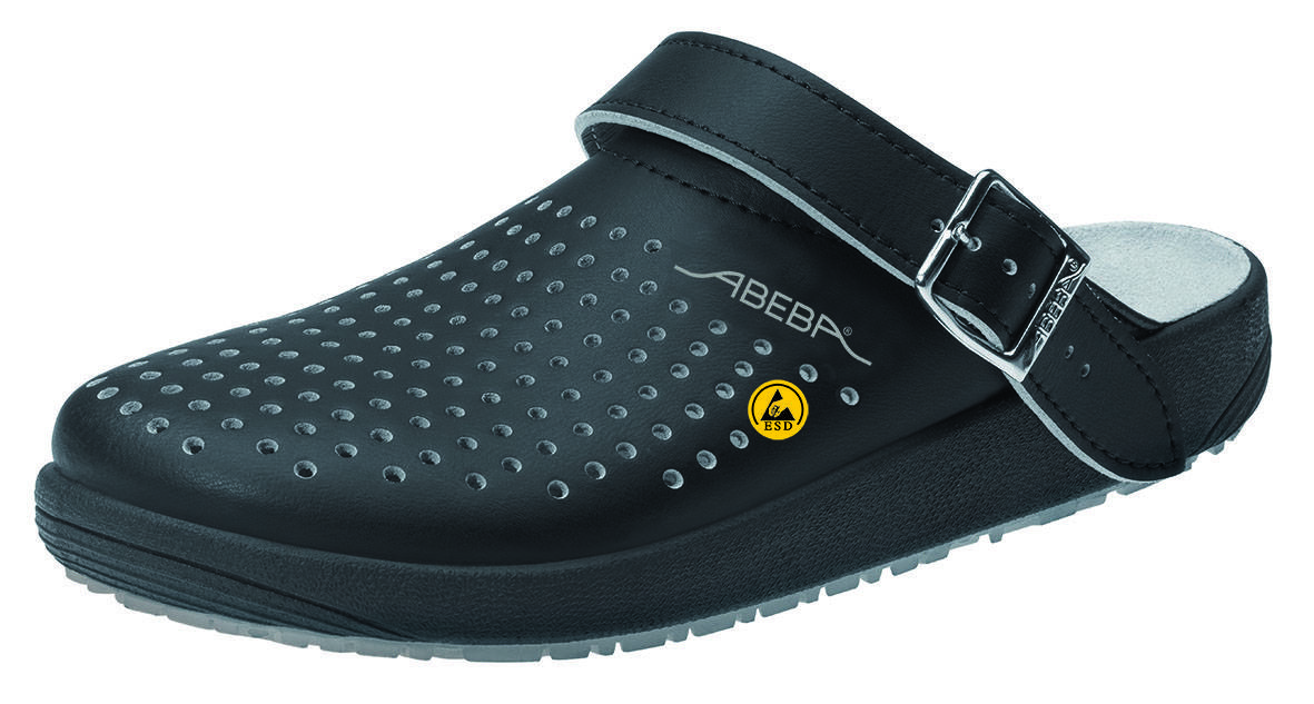 Abeba ESD-Berufsschuhe rubber Clog schwarz Gr. 47