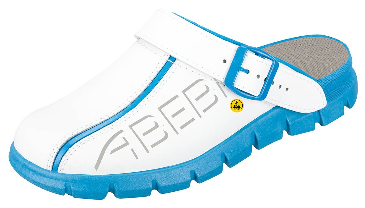 Abeba ESD-Berufsschuhe Dynamic Clog weiß/blau Gr. 44