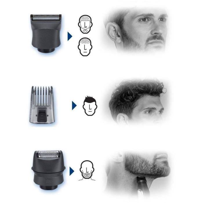 Remington PG6000 Graphite Series Multifunktions-Trimmer, selbstschärfende Klingen, 4 austauschbare Köpfe, Schneidführungen, wasserdicht