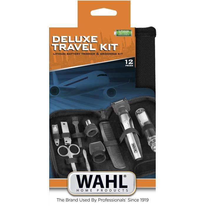 WAHL 05604-616 - Deluxe Travel Kit - Präzisionstrimmer Lithium-Ionen-Akku und Kulturbeutel - Drehbarer Kopf - Kamm