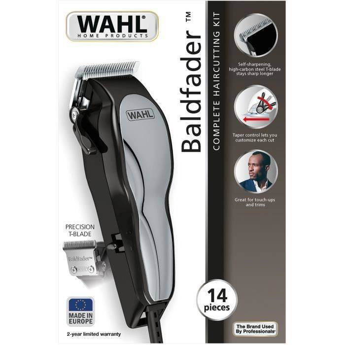 WAHL 20107.0460 Baldfader Haarschneider - Kabelgebundener Trimmer - Taper-Funktion - Automatisches Schärfen - 45mm Klingenbreite