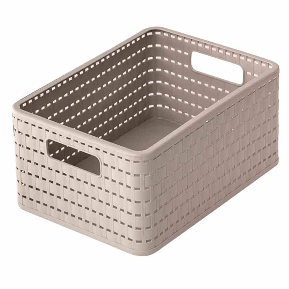 Rotho 116-5507422 COUNTRY Aufbewahrungskorb A6+ 4 Liter, 23,7 x 15,8 x 10,8 cm, cappuccino