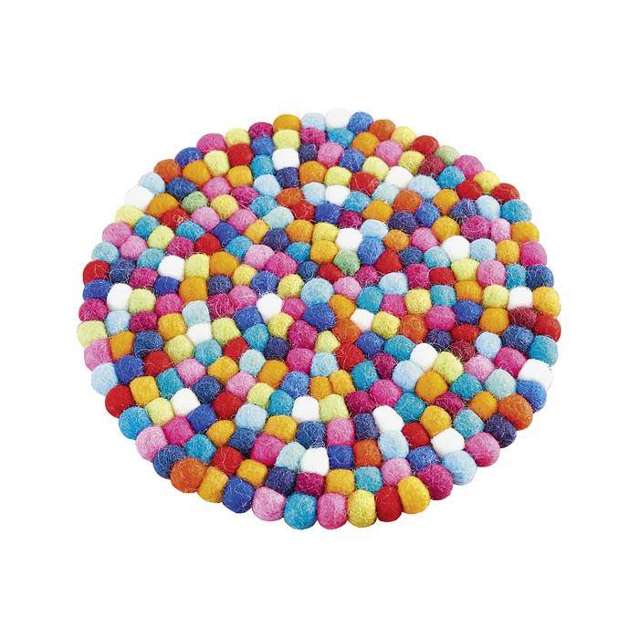 RA Naturstyle FAC 81 Untersetzer aus Filzkugeln rund, handgefertigt, ø 22 cm, bunt (1 Stück)