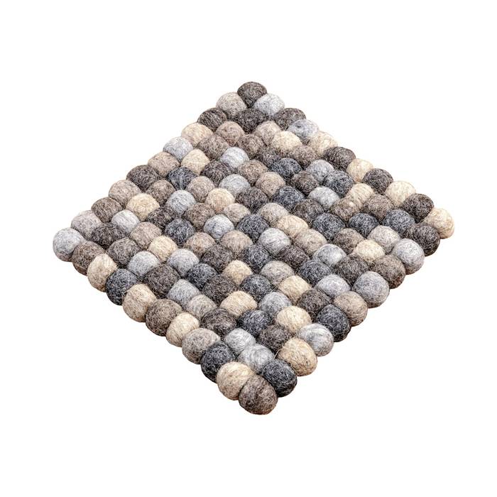 RA Naturstyle FAC 80.83 Untersetzer aus Filzkugeln, handgefertigt, 20 x 20 cm, natur/grau (1 Stück)