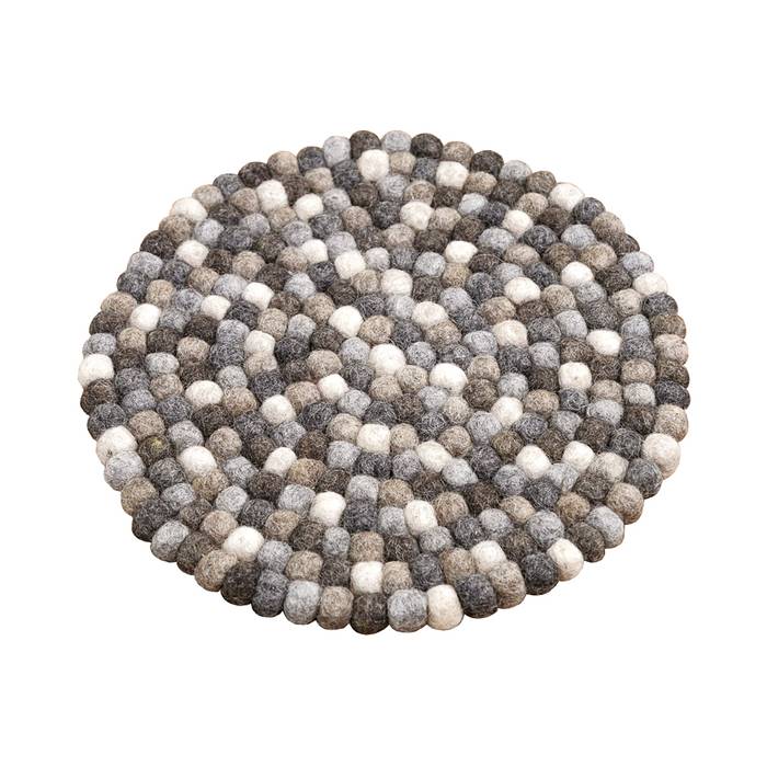 RA Naturstyle FAC 81-6 Untersetzer aus Filzkugeln rund, handgefertigt, ø 22 cm, natur