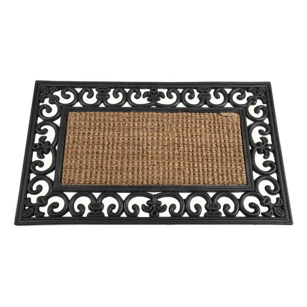 Siena Garden Gazelle Fussmatte rechteckig 45 x 75 cm aus Gummi / Kokosfasern, natur/schwarz