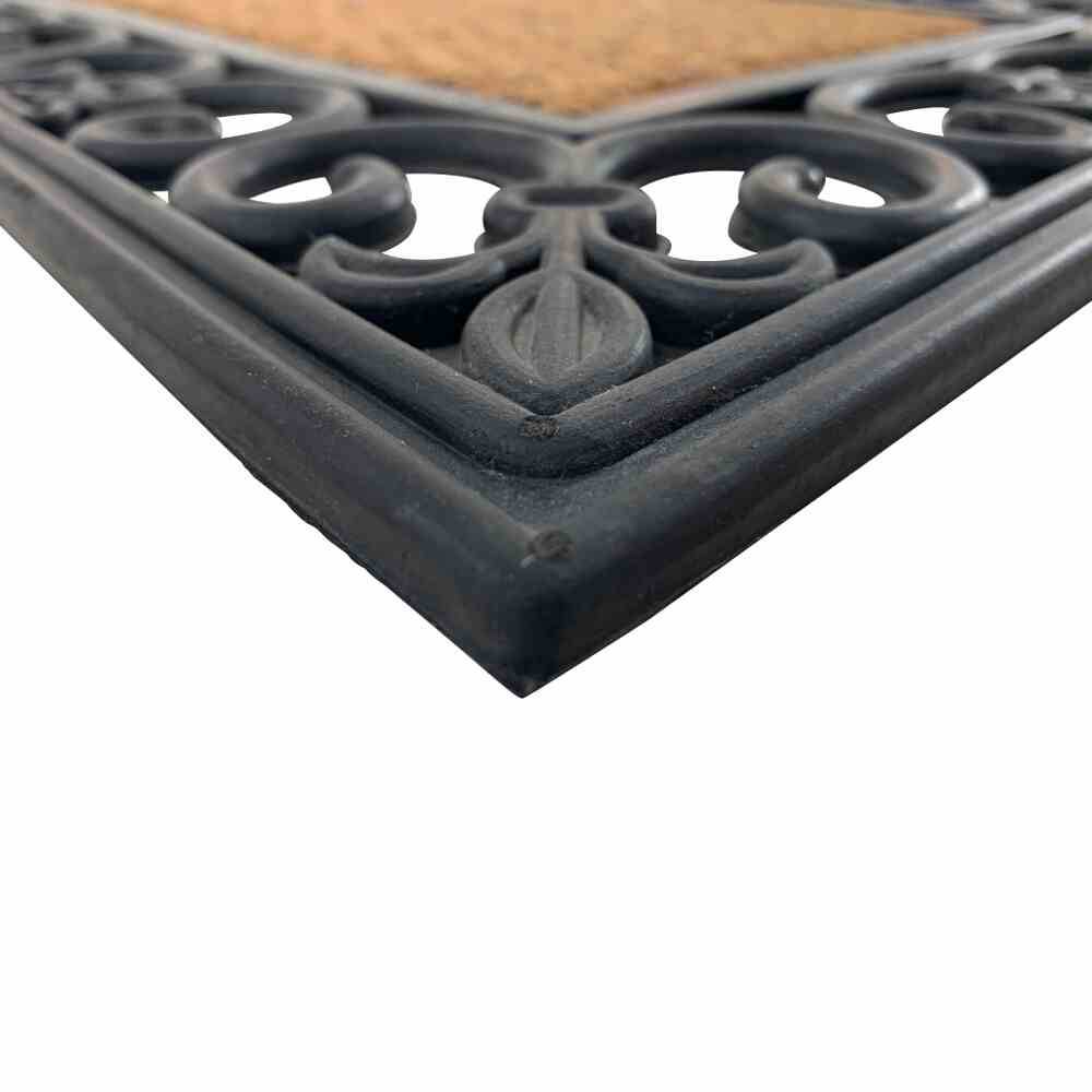 Siena Garden Gazelle Fussmatte rechteckig 45 x 75 cm aus Gummi / Kokosfasern, natur/schwarz