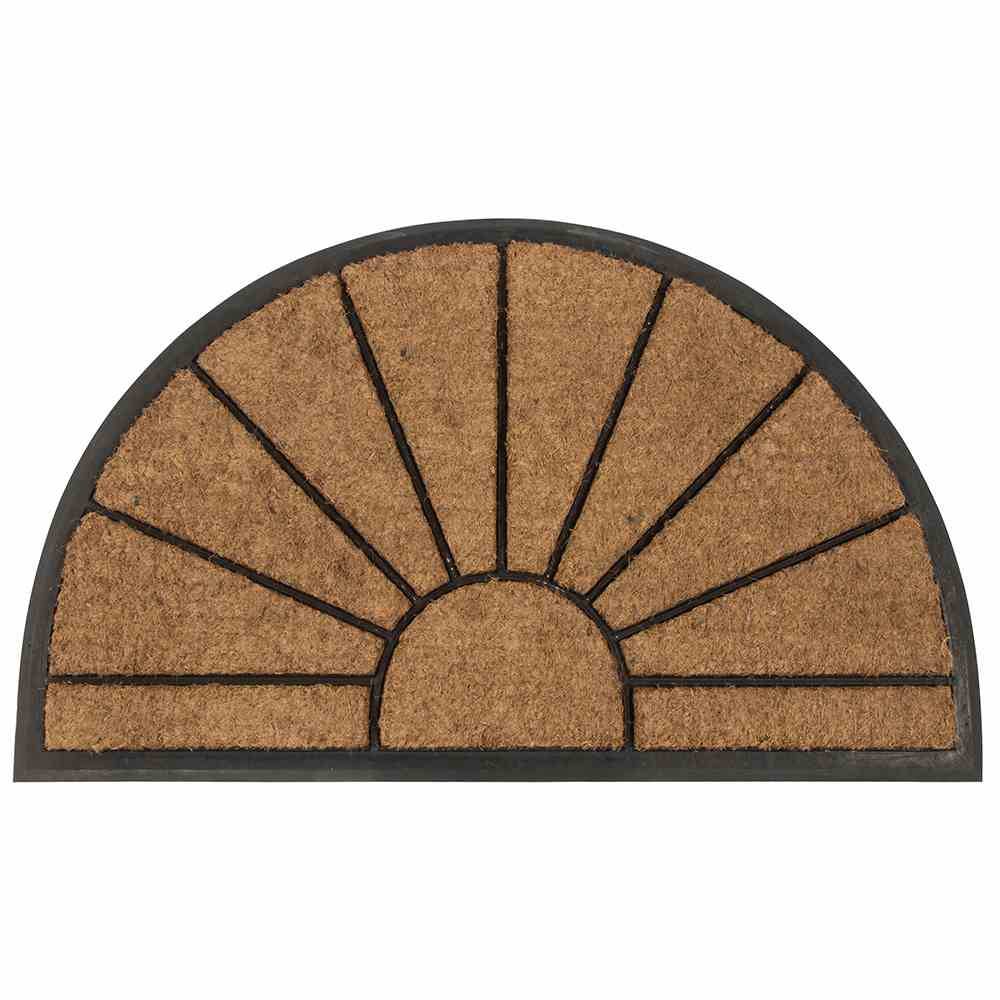 Siena Garden D37415 Gummimatte Sonne halbrund 75x45cm mit Kokosfaser, natur/schwarz