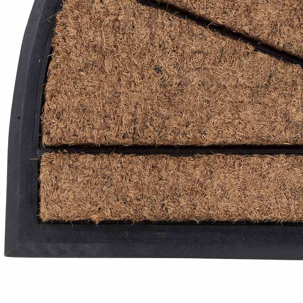 Siena Garden D37415 Gummimatte Sonne halbrund 75x45cm mit Kokosfaser, natur/schwarz