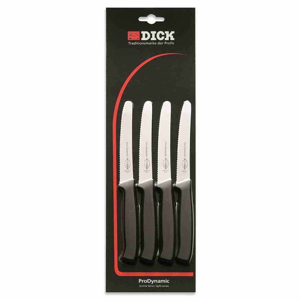 Dick 857-00032 Allzweckmesser-Set PRO DYNAMIC, silber/schwarz (4er Pack)