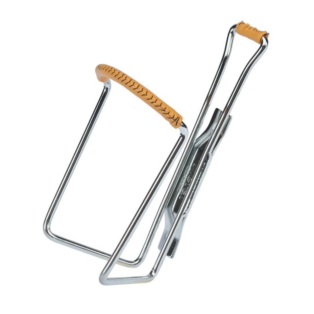 Zéfal 1720 Trinkflaschenhalter Vintage chrom mit Leder, silber