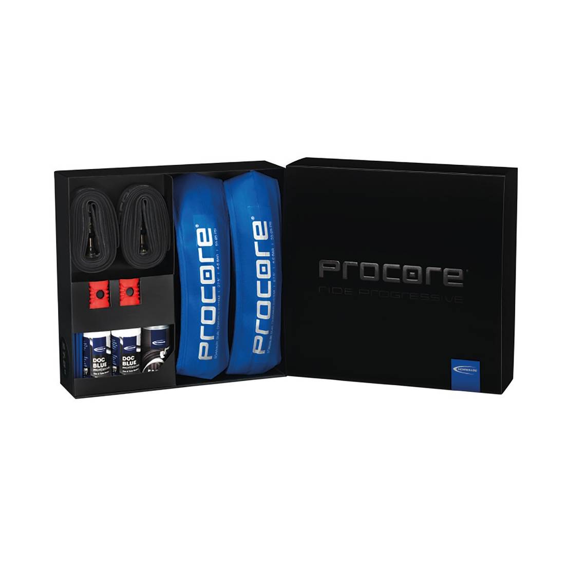 Schwalbe 16610001 Procore 26 Innen-Faltreifen-Set Procore, 26x1.10 (28-559), blau/schwarz, 13-teilig (1 Set)