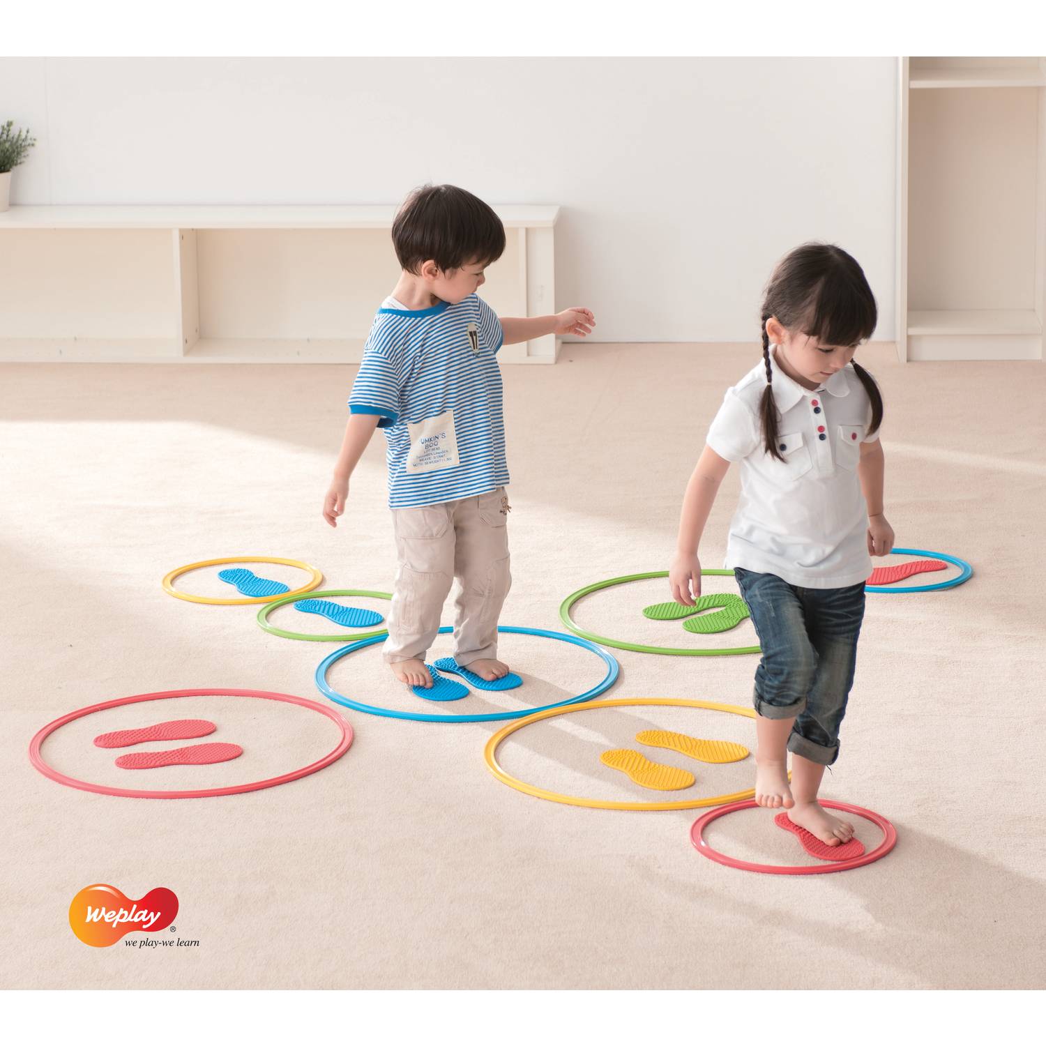 Weplay KM2003 Hula Hoop Reifen, bunt, 8-teilig (1 Set)