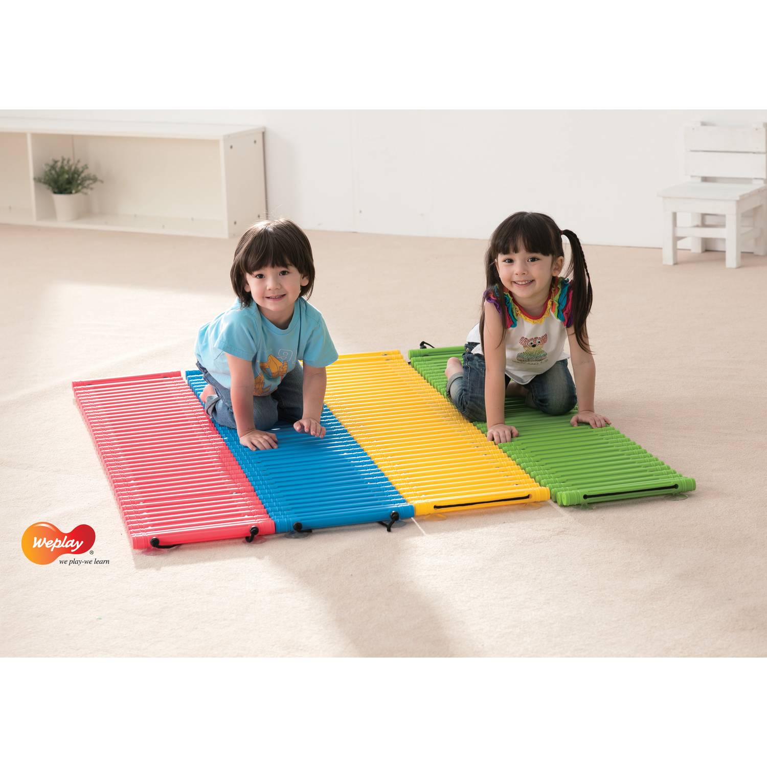 Weplay KT0006 Balancierpfad Sprossenmatte, bunt, 4-teilig (1 Set)