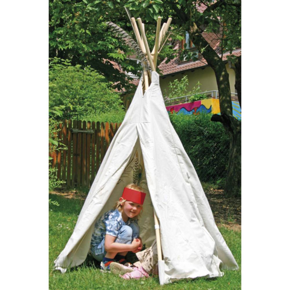 EDUPLAY 110-069 Tipi Zelt, Spielzelt, klein, Ø 140cm, Höhe ca. 165 cm, natur