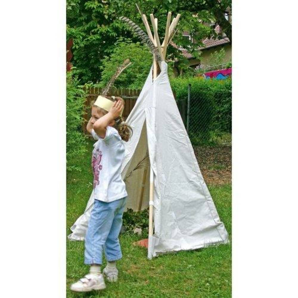 EDUPLAY 110-069 Tipi Zelt, Spielzelt, klein, Ø 140cm, Höhe ca. 165 cm, natur