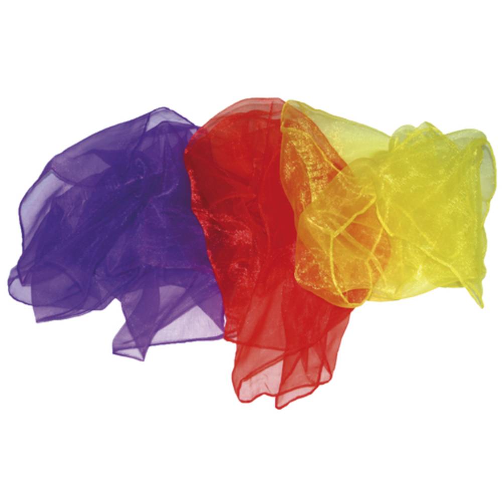 EDUPLAY 170-012 Jongliertücher Chiffon, 65 x 65 cm, mehrfarbig, 3-teilig (1 Set)