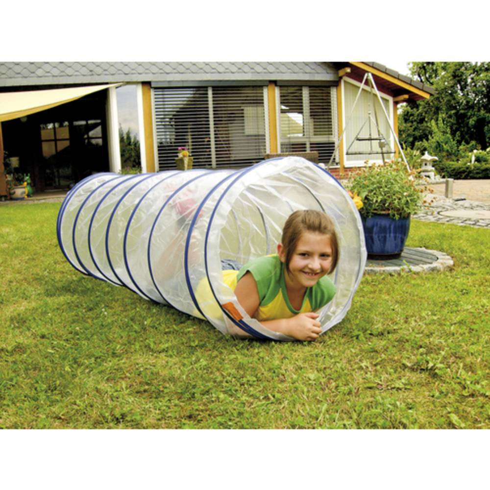 EDUPLAY 170-142 Kriechtunnel, Spieltunnel, 165 cm, transparent/blau