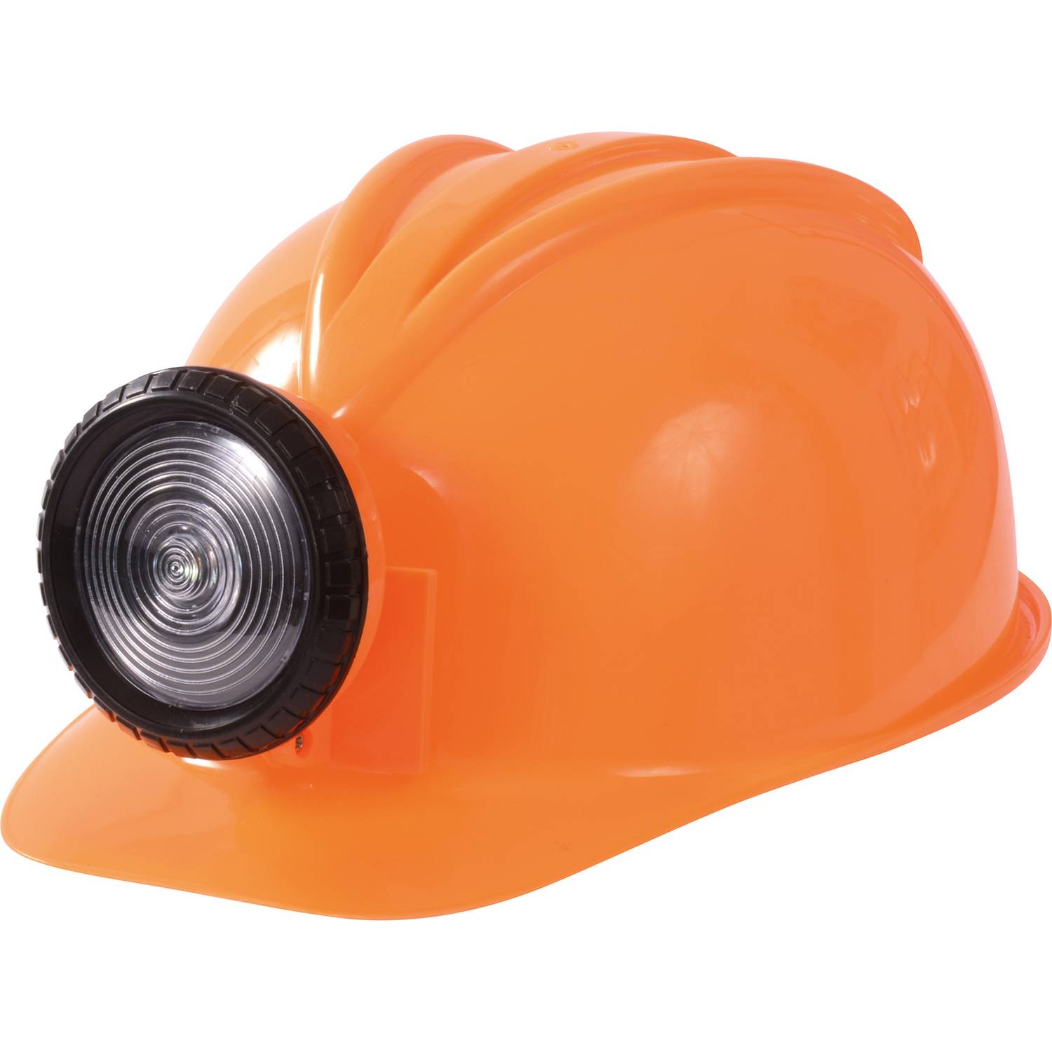 EDUPLAY 150107 Bauhelm mit Lampe für Kinder, Kunststoff, orange