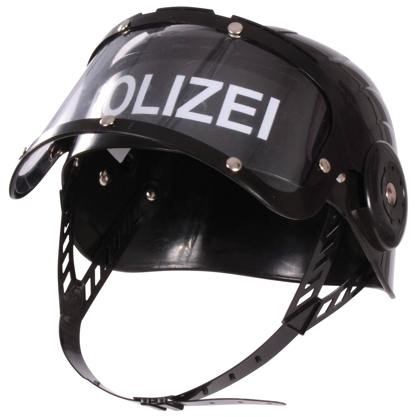 EDUPLAY 150109 Polizeihelm mit Visier, Kunststoff, 20 x 20 x 15 cm, schwarz