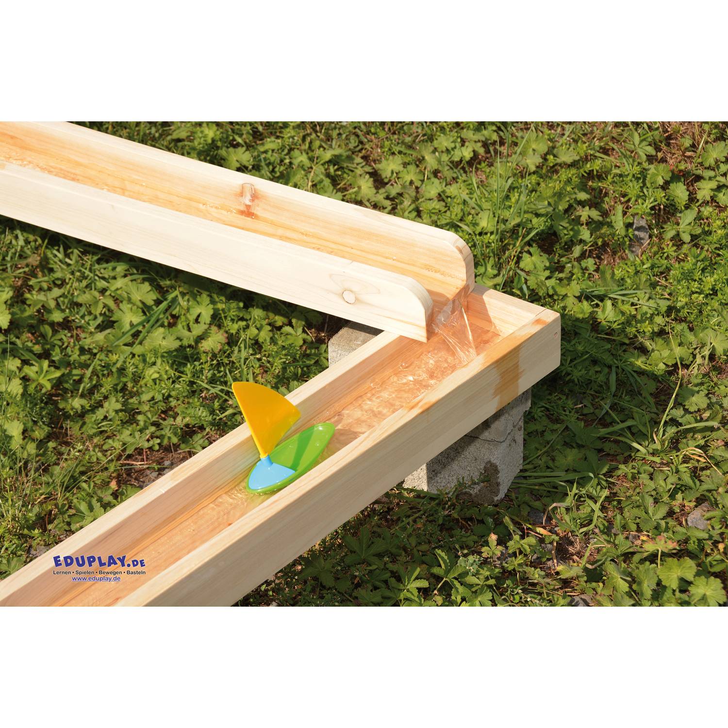 EDUPLAY 160252 Wasserbahnen Holzbahnen, natur, 12-teilig (1 Set)