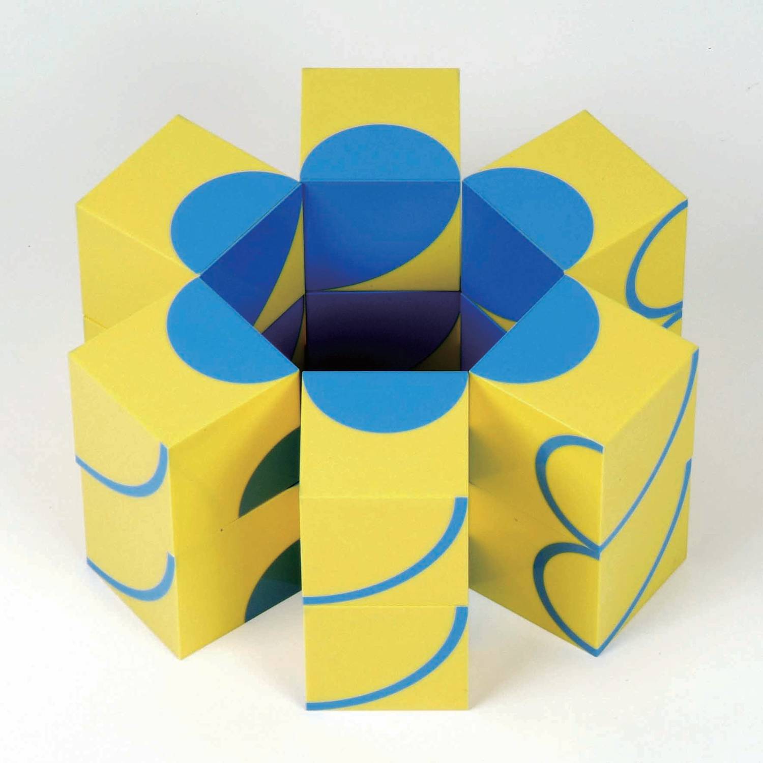 Weplay KC2003 Kreativ Bausteine Blöcke mit Bögen, gelb/blau, 16-teilig (1 Set)