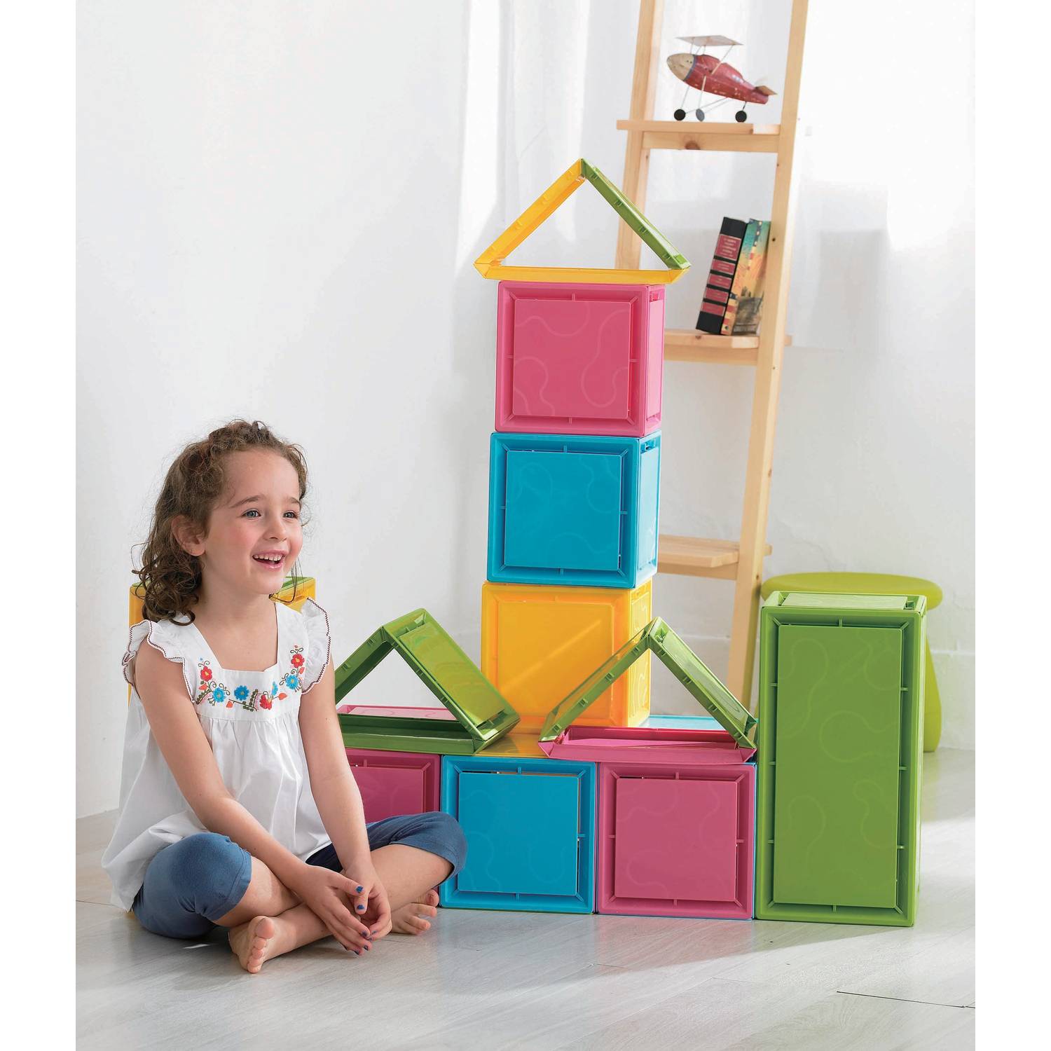 Weplay KC0003 Kreativ Stapel Bausteine Blocks, bunt, 68-teilig (1 Set)