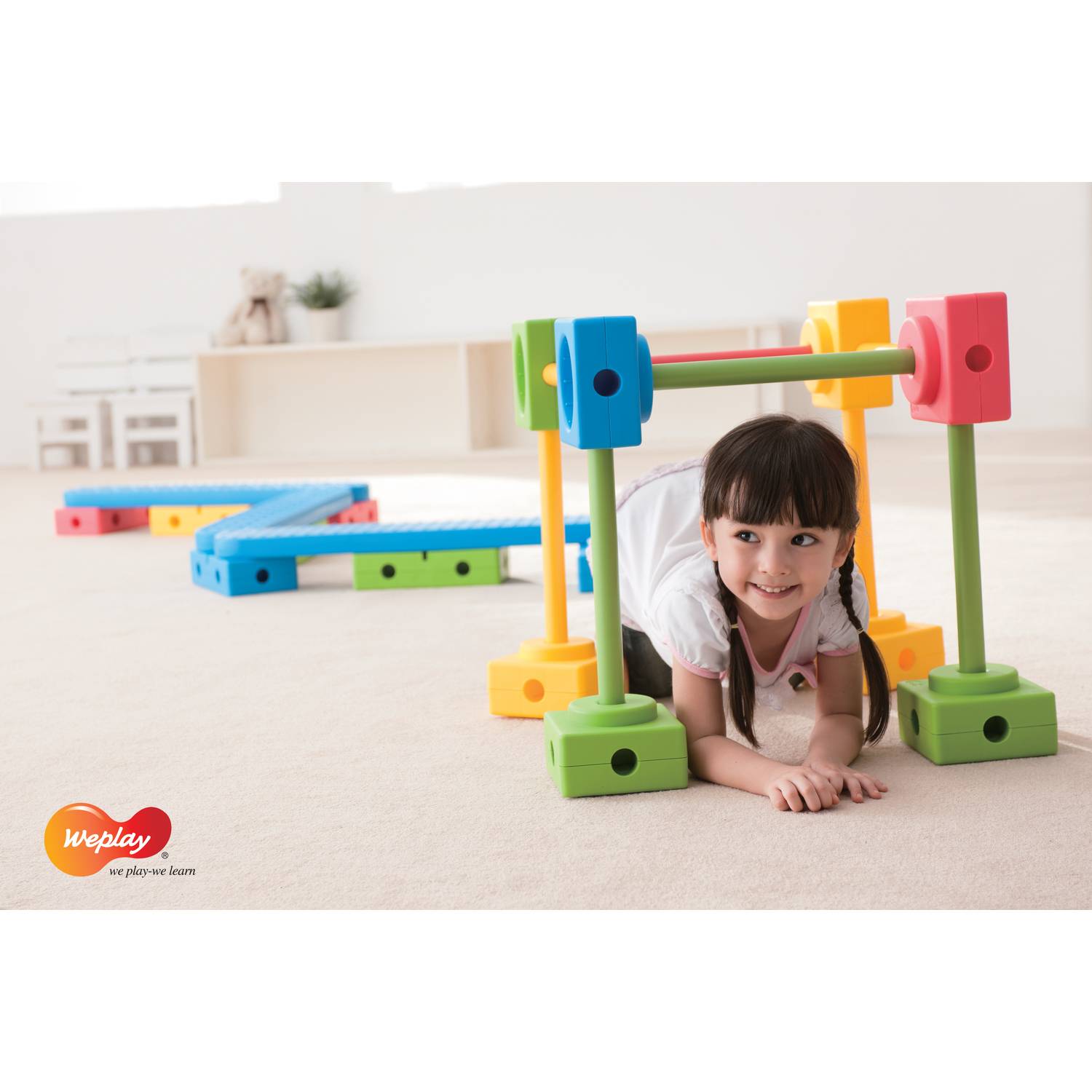 Weplay KM2000 Universal Motorik Parcours Set A, bunt, 114-teilig (1 Set)