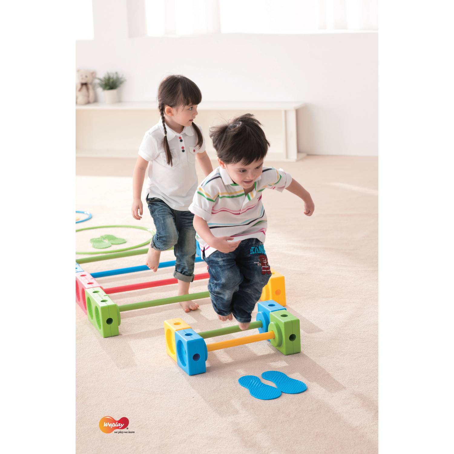 Weplay KM2000 Universal Motorik Parcours Set A, bunt, 114-teilig (1 Set)