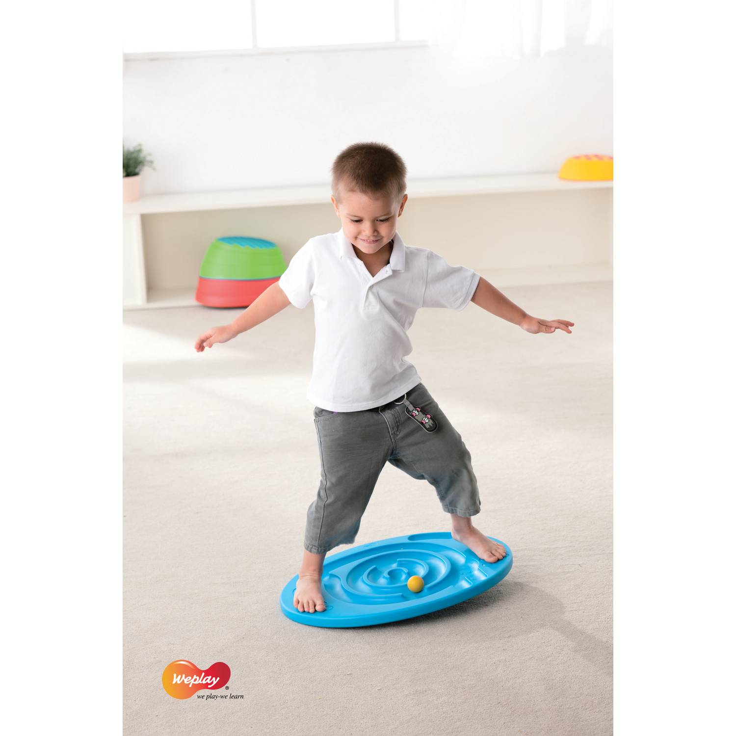 Weplay KP0001 Balance Labyrinth Schnecke mit 3 Bällen, blau