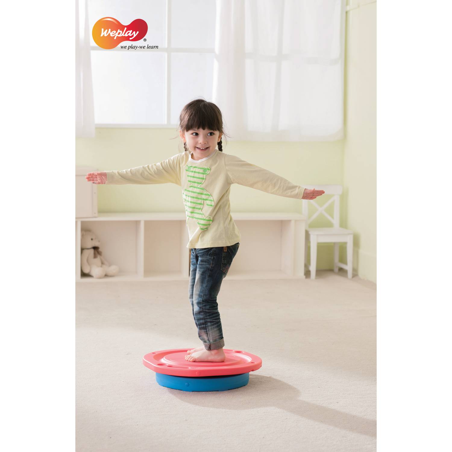 Weplay KP2001.1 Balance Brett Rotator mit Ball, rot