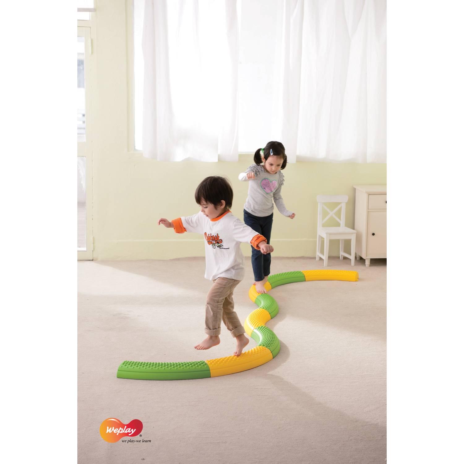 Weplay KT0005 Balancierpfad/-bögen, grün/gelb (8er Pack)