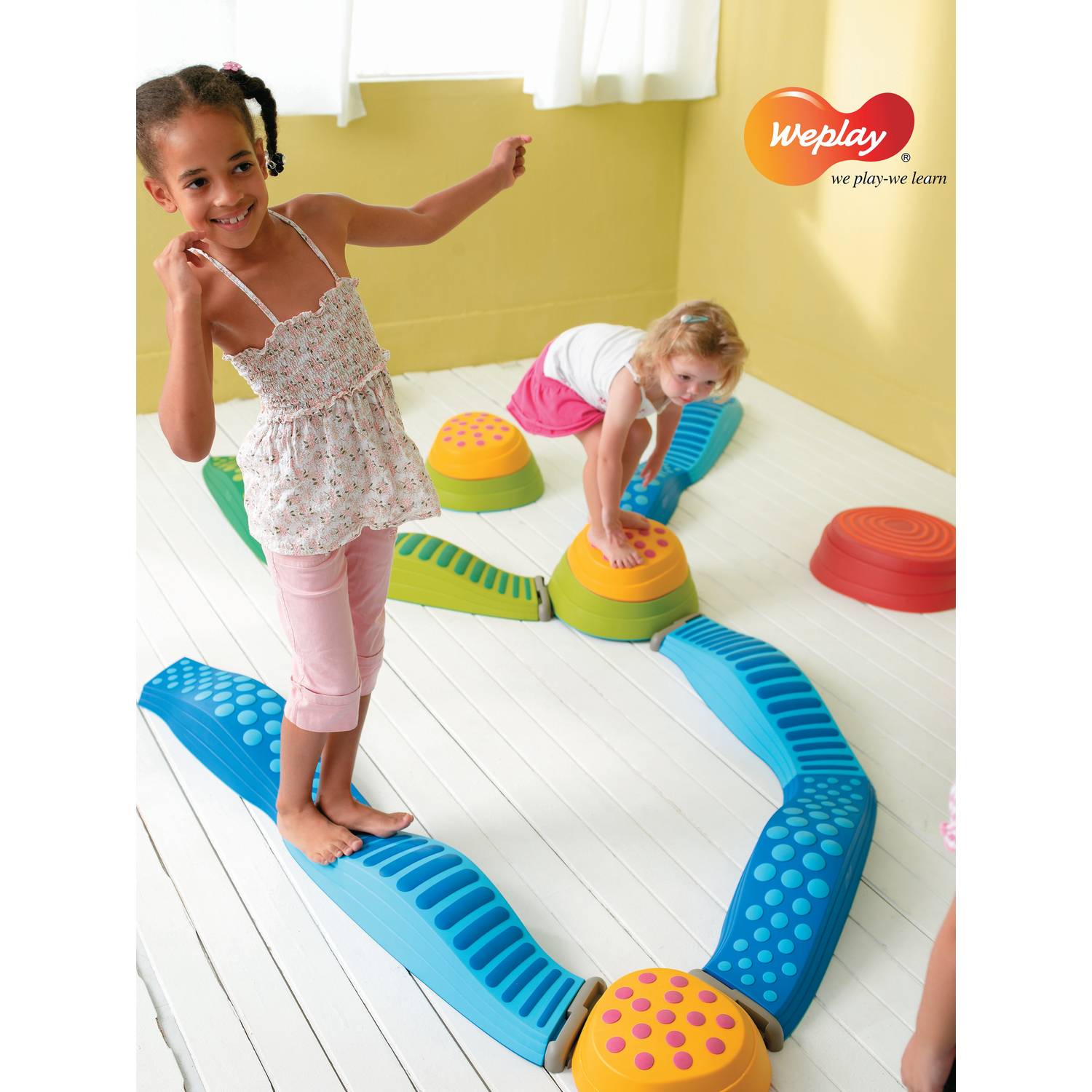 Weplay KT0009-00B Regenbogen Wellen Balancier Wege, blau, 9-teilig (1 Set)