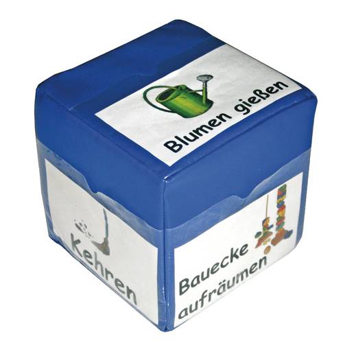 EDUPLAY 120125 Schaumstoff-Würfel mit Taschen, 15,5 x 15,5 cm, blau