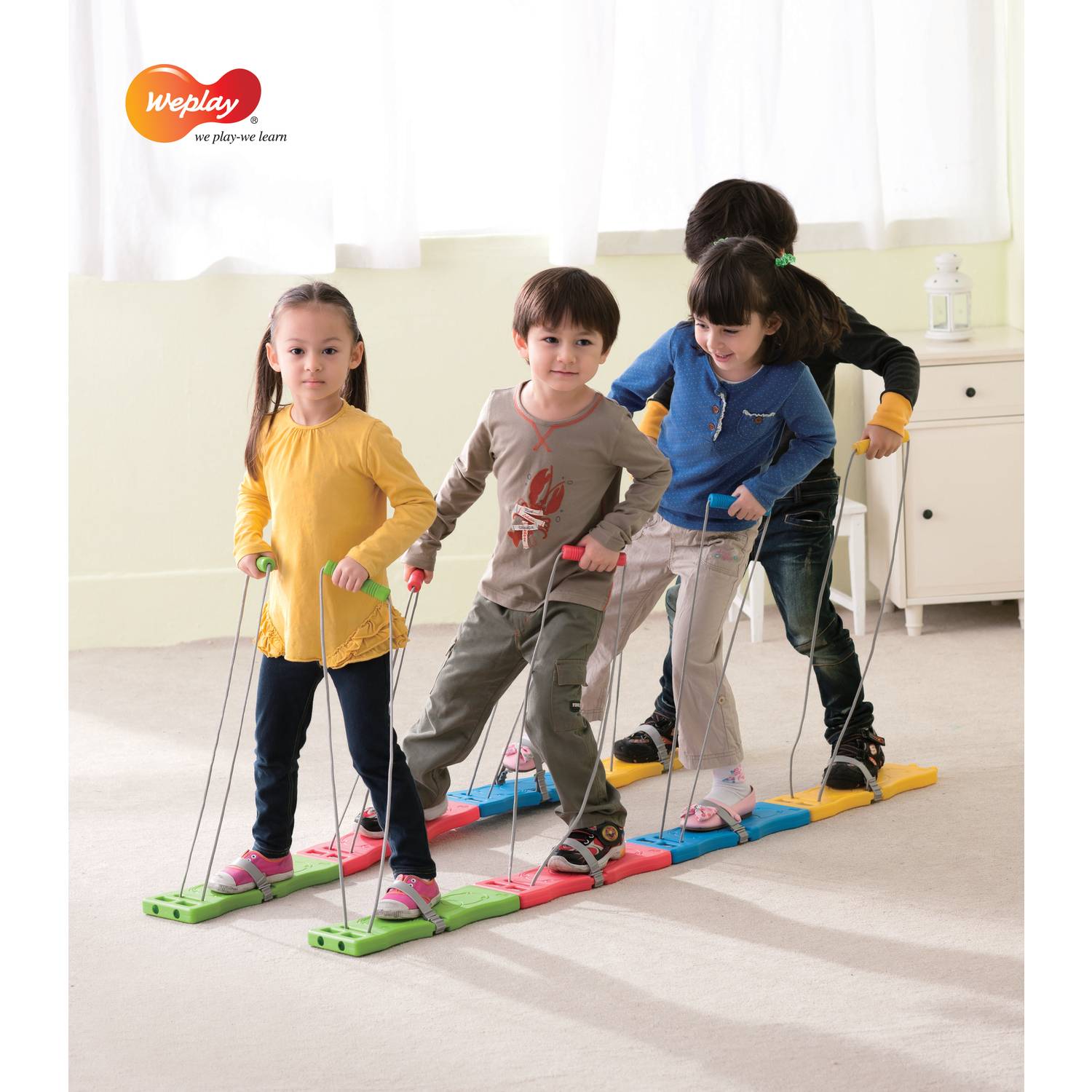 Weplay KM4001-004 Rasen Skier Team Walker Stepper, 2 Paar, bunt