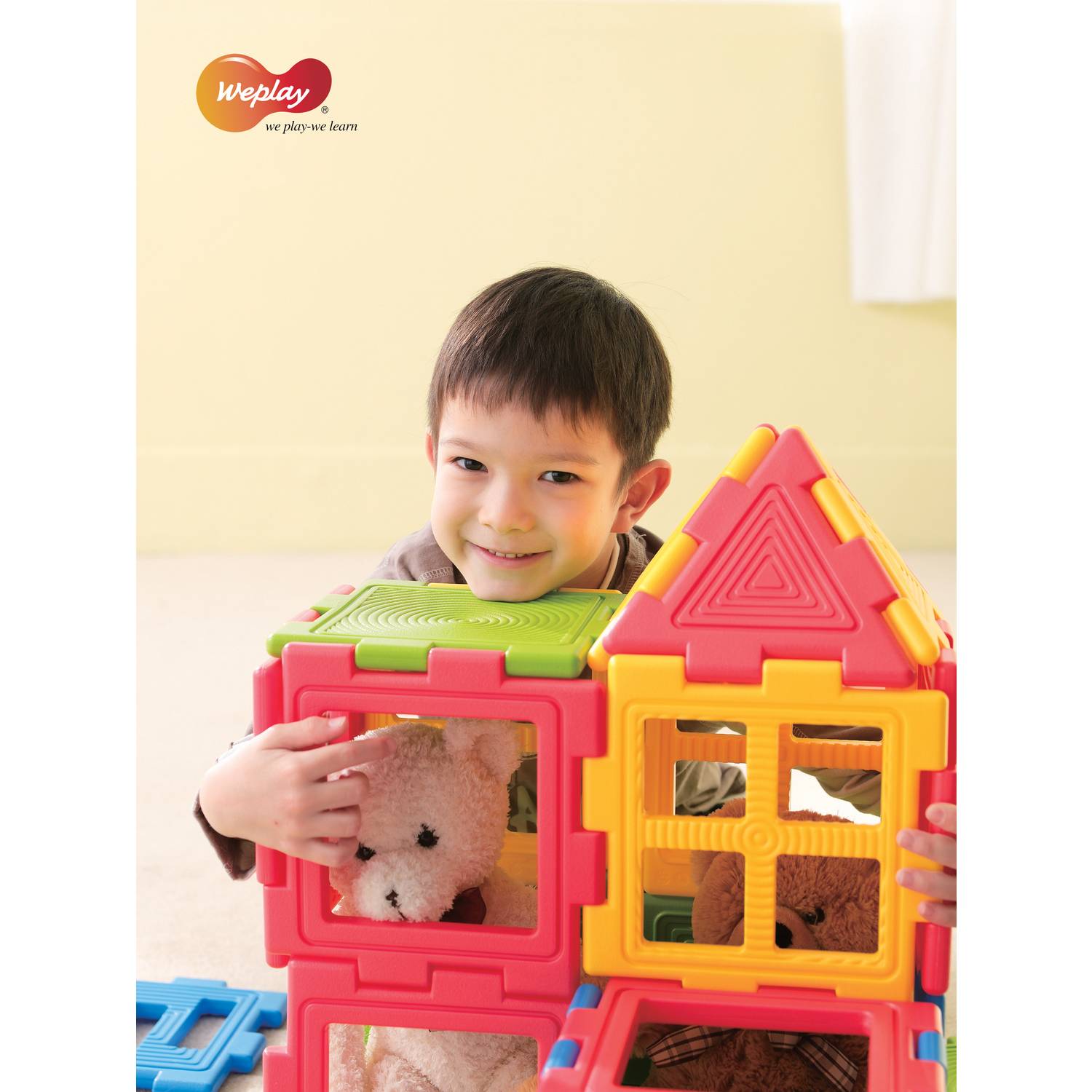 Weplay KC3002-028 We-Blocks Minis Bauelemente, bunt, 28-teilig (1 Set)