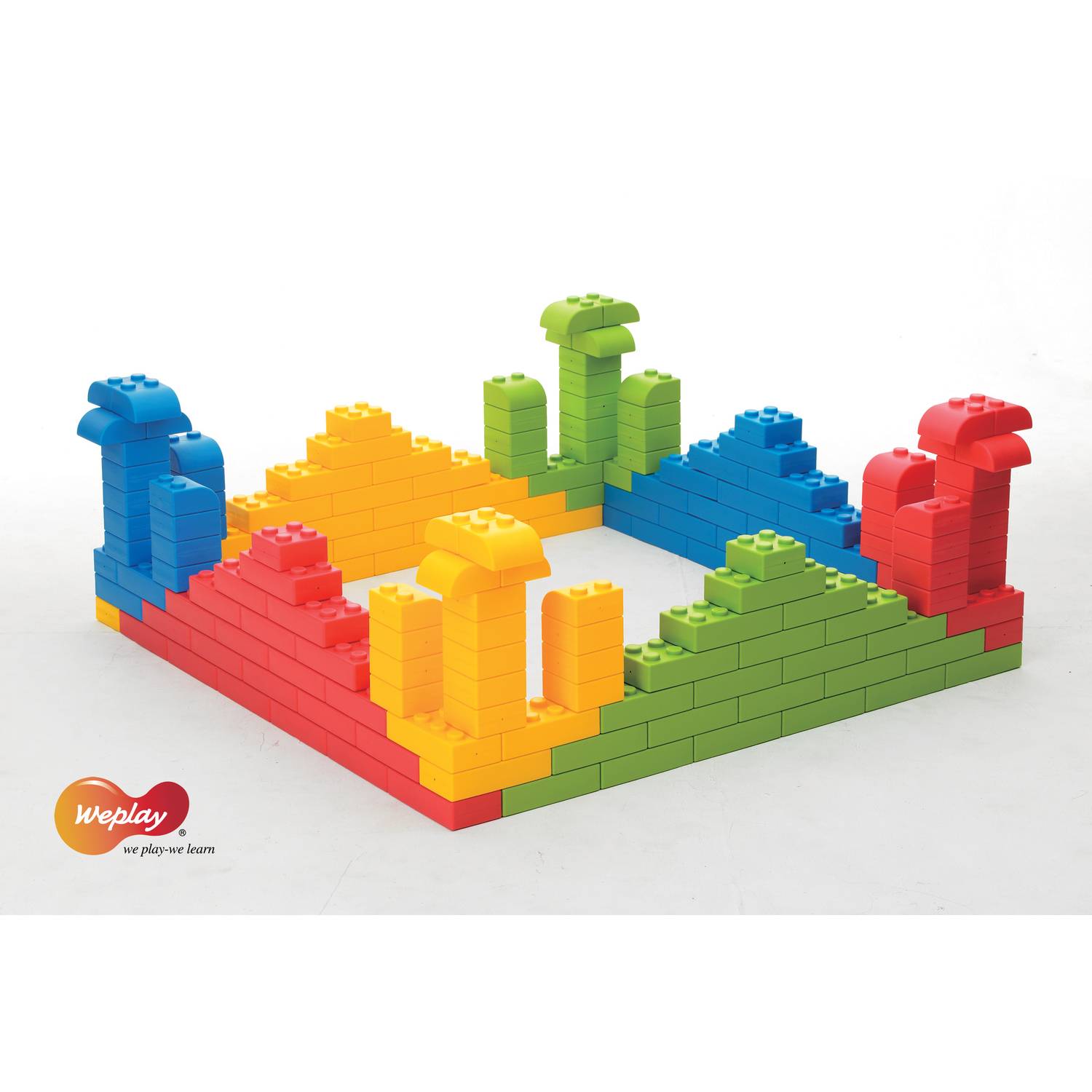 Weplay KC0004-065 Q-Blocks Kreativ Soft Bausteine mit Tasche, mehrfarbig, 64-teilig (1 Set)