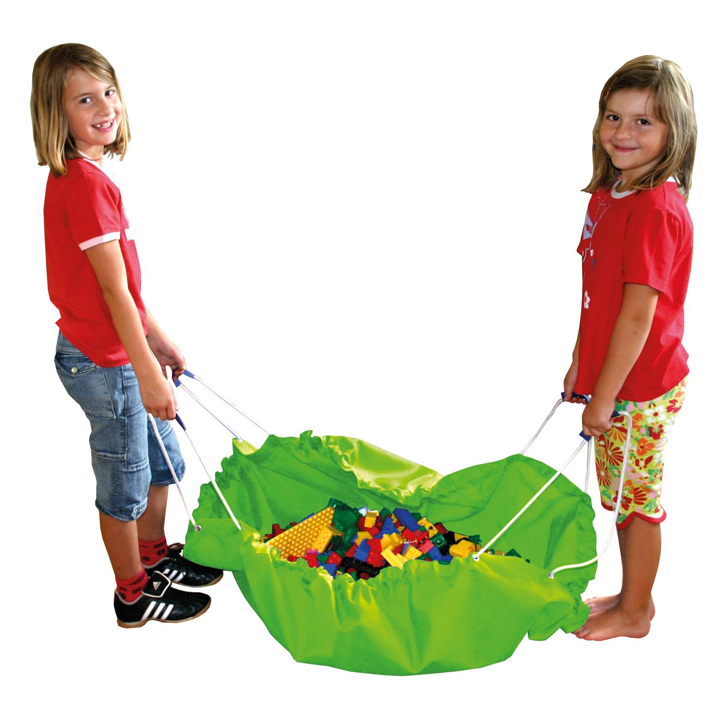 EDUPLAY 100012 2in1 Aufräumsack & Spieldecke, 100% Polyester, Ø 135 cm, grün