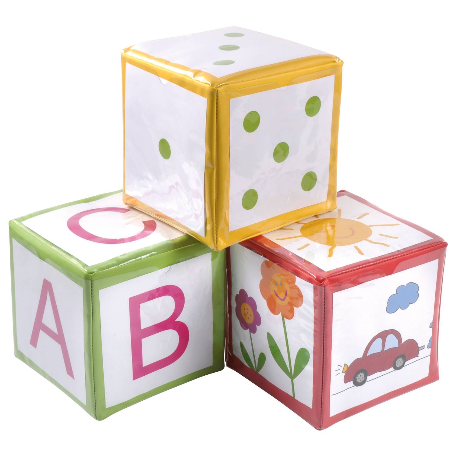 EDUPLAY 120273 Schaumstoff-Würfel mit Taschen, 15,5 x 15,5 cm, grün