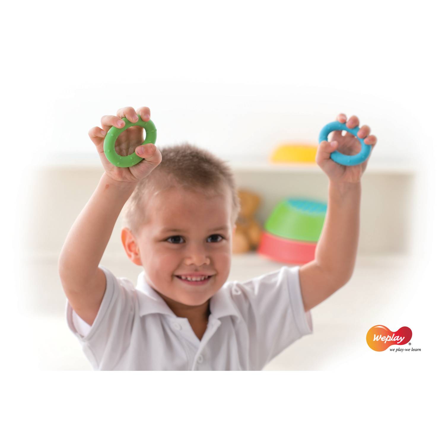 Weplay KT3002-006 "Squeezer" Ring, Ø 6,5 cm, mehrfarbig, 6-teilig (1 Set)