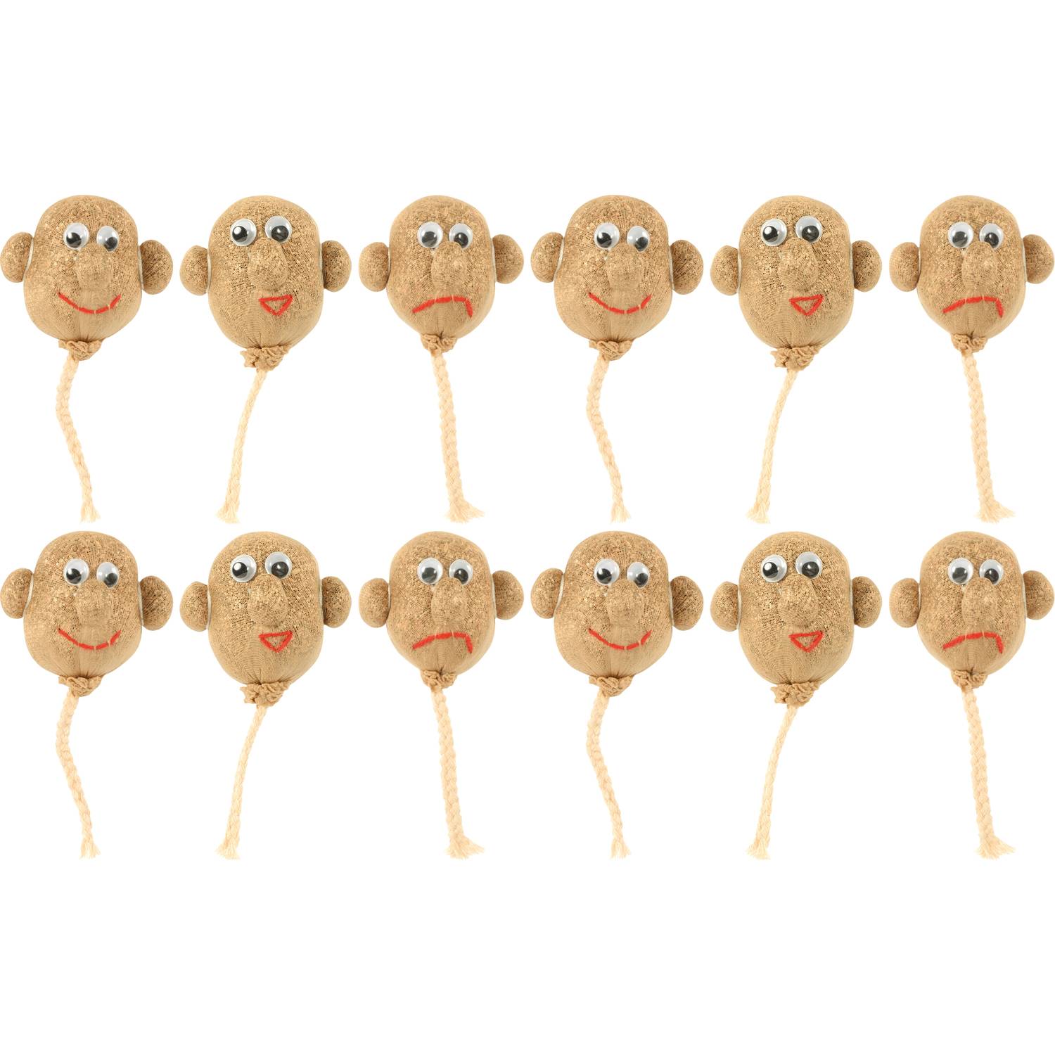 EDUPLAY 130239 Graskopf, Ø 4 x 5,5 cm, natur, 12-teilig (1 Set)