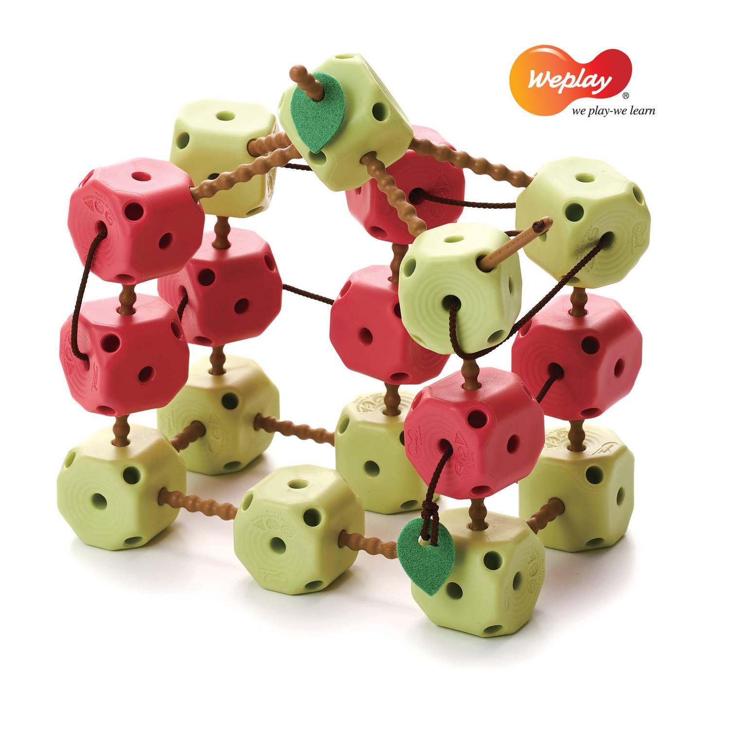 Weplay KF0012 Äpfel, Raupen Spiel, grün/rot (1 Set)