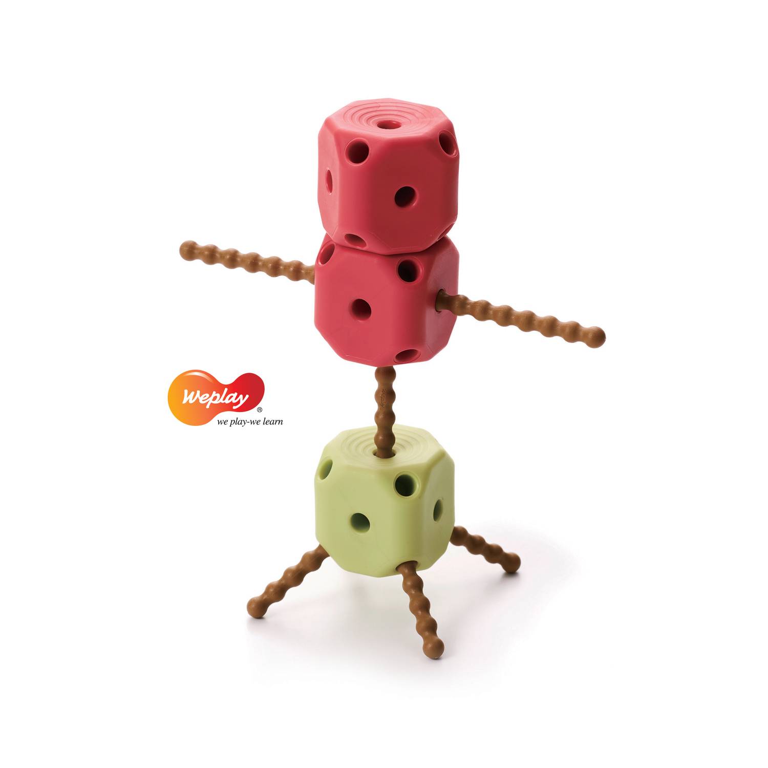 Weplay KF0012 Äpfel, Raupen Spiel, grün/rot (1 Set)